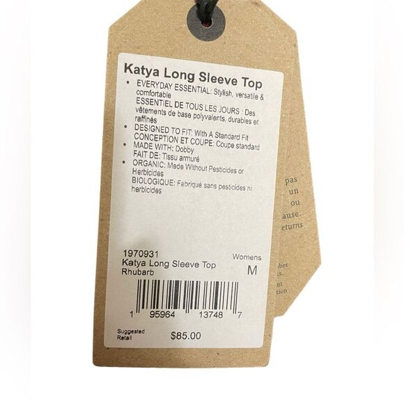 LONG SLEEVE TOP, KATYA, BY PRANA, MEDIUM - Picture 5 of 5
